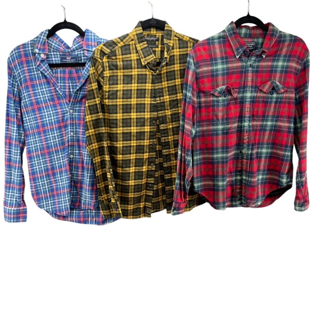 Vineyard Vines‎ Banana Republic Abercrombie Shirt Mens Small Multi Plaid Bundle